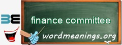 WordMeaning blackboard for finance committee